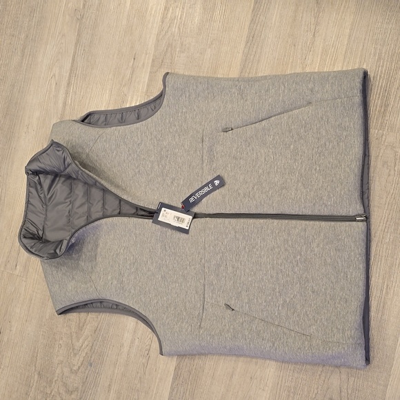 Cremieux Gray Reversible flannel puffer vest wind breaker sleeveless new men's M - Picture 5 of 6